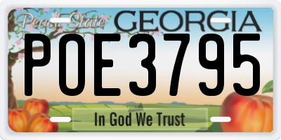 GA license plate POE3795