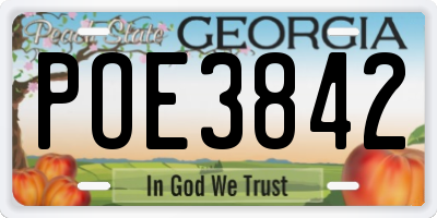 GA license plate POE3842