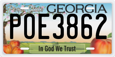 GA license plate POE3862