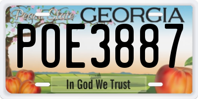 GA license plate POE3887