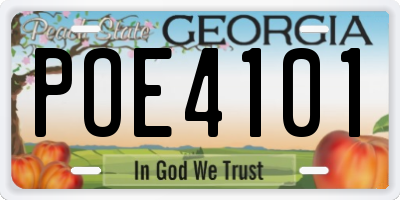 GA license plate POE4101