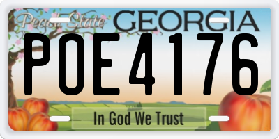 GA license plate POE4176