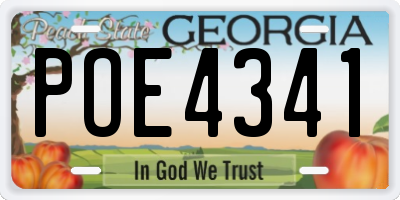 GA license plate POE4341