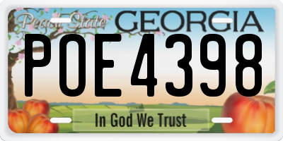 GA license plate POE4398