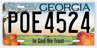 GA license plate POE4524