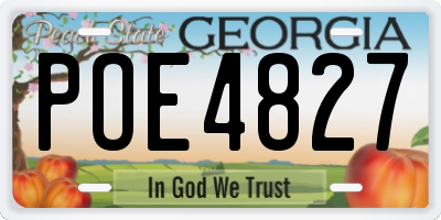 GA license plate POE4827