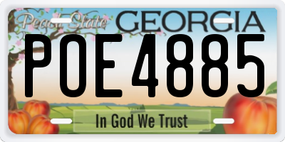 GA license plate POE4885