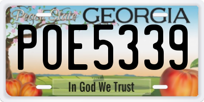 GA license plate POE5339