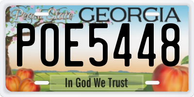 GA license plate POE5448