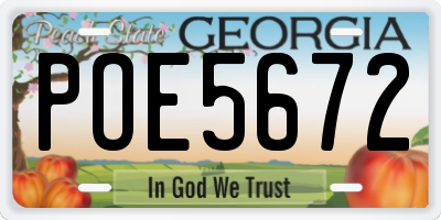 GA license plate POE5672