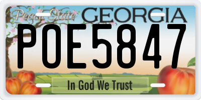 GA license plate POE5847