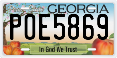 GA license plate POE5869