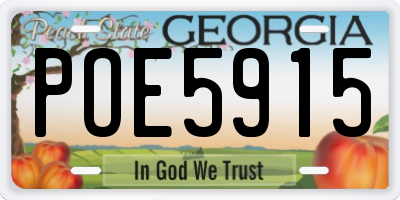 GA license plate POE5915