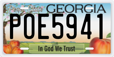 GA license plate POE5941
