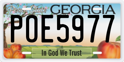 GA license plate POE5977