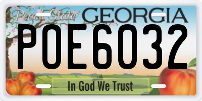 GA license plate POE6032