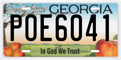 GA license plate POE6041