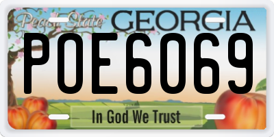 GA license plate POE6069