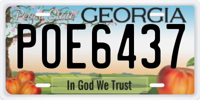 GA license plate POE6437