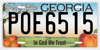 GA license plate POE6515