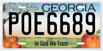 GA license plate POE6689