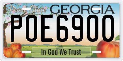 GA license plate POE6900