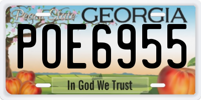 GA license plate POE6955