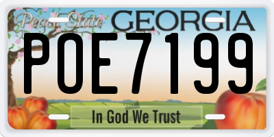 GA license plate POE7199