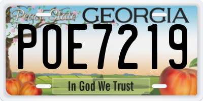 GA license plate POE7219