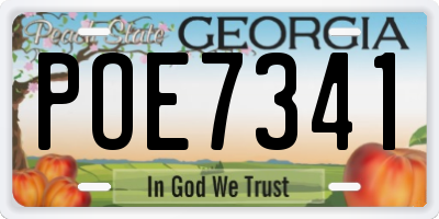 GA license plate POE7341
