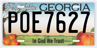 GA license plate POE7627