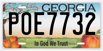 GA license plate POE7732