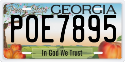 GA license plate POE7895