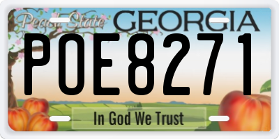 GA license plate POE8271