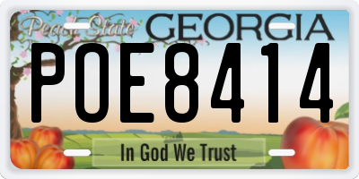 GA license plate POE8414