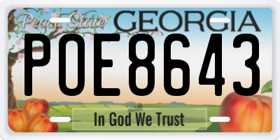 GA license plate POE8643