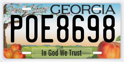 GA license plate POE8698