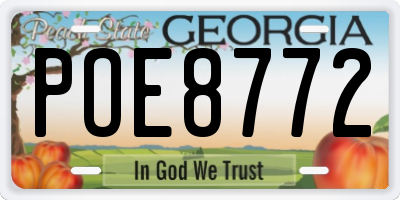 GA license plate POE8772