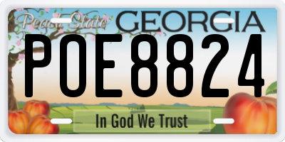 GA license plate POE8824