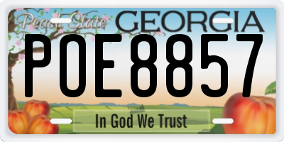 GA license plate POE8857