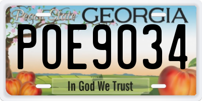 GA license plate POE9034