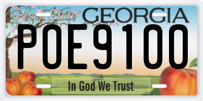 GA license plate POE9100