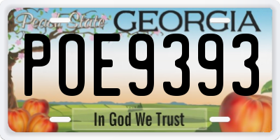 GA license plate POE9393
