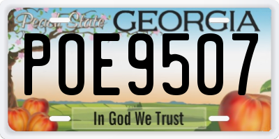 GA license plate POE9507