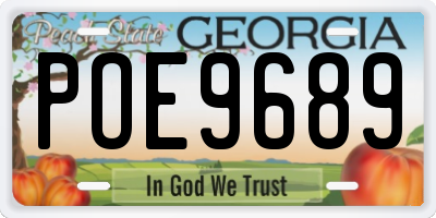 GA license plate POE9689