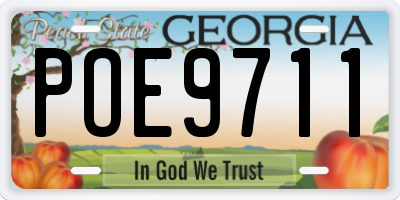 GA license plate POE9711