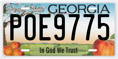 GA license plate POE9775