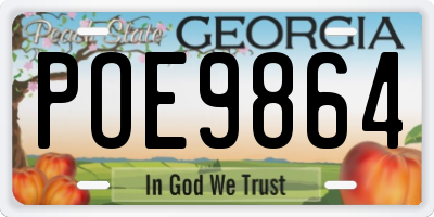 GA license plate POE9864
