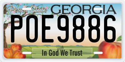 GA license plate POE9886