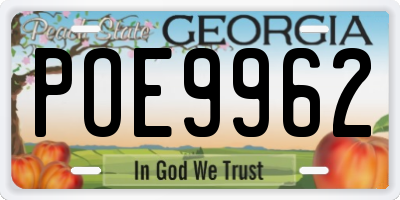 GA license plate POE9962